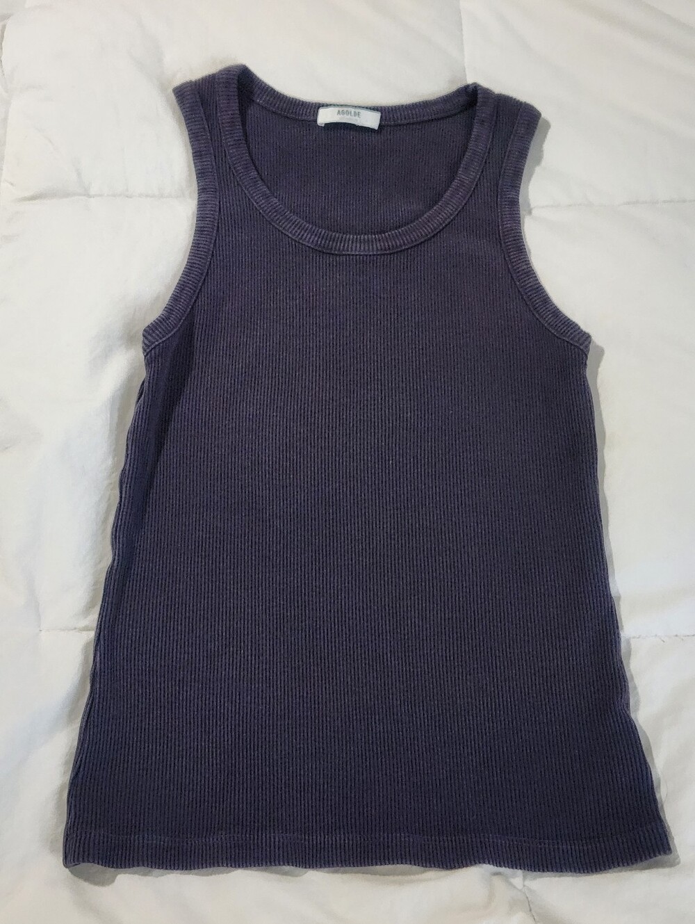 AGOLDE Women's Tank Top Poppy Organic Cotton-Blend Tank Gray Sz Small?